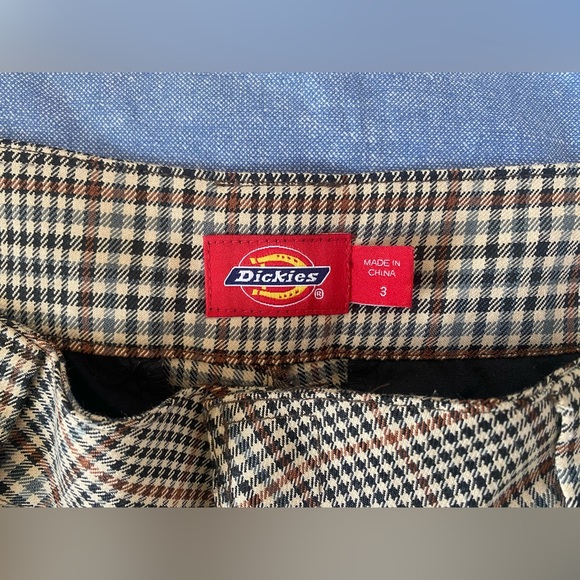 Dickies black, brown, cream coloured plaid pants - Picture 5 of 5